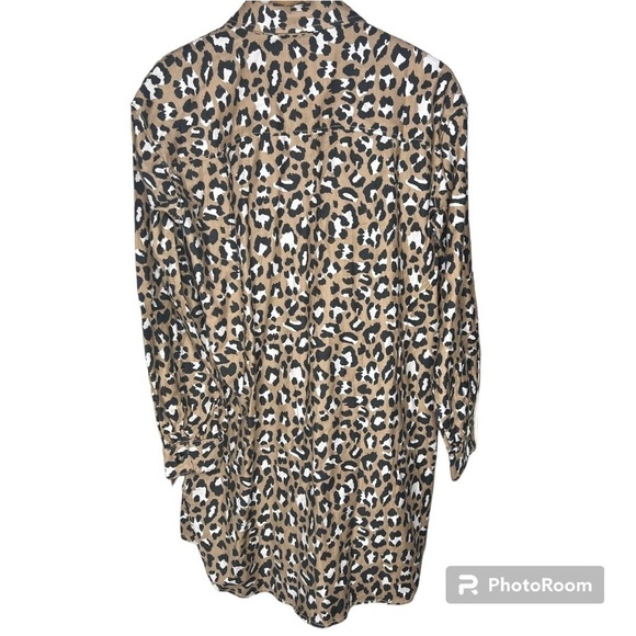 UGG Addley Oversized Animal Print Shirt Dress Size Small - Picture 7 of 16